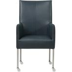 Leren eetkamerstoel Spark - Granada Blue (blauw) - Poten, Huis en Inrichting, Stoelen, Overige kleuren, Nieuw, Ophalen of Verzenden