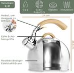 Fluitketel - Voor op gas of inductie - 2,2L - RVS - WALDWERK, Verzenden, Zo goed als nieuw