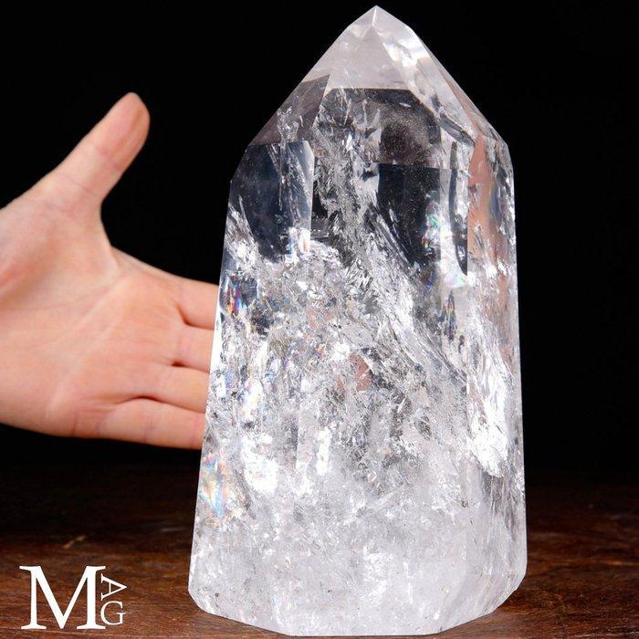 Extra heldere kwartspunt - prachtige kwartsobelisk - Hoogte:, Verzamelen, Mineralen en Fossielen