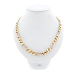Brede bicolor gouden Figaro schakel ketting; Heren | 64 cm, Sieraden, Tassen en Uiterlijk, Kettingen, Ophalen of Verzenden, Gebruikt
