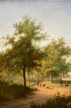 Hollandse School (XIX) - Romantisch landschap met herder.