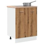 vidaXL Onderkast Lyon 60x46x81,5 cm bewerkt hout artisanaal, Huis en Inrichting, Keuken | Keukenelementen, Verzenden, Nieuw, Bruin
