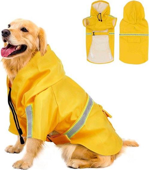 Tweedekans | Dutchwide - Hondenjas - Regenjas Hond - Geel, Dieren en Toebehoren, Honden-accessoires, Zo goed als nieuw, Ophalen of Verzenden