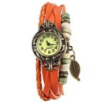 Fako® - Armband Horloge - Blad - Oranje, Sieraden, Tassen en Uiterlijk, Horloges | Dames, Nieuw, Verzenden