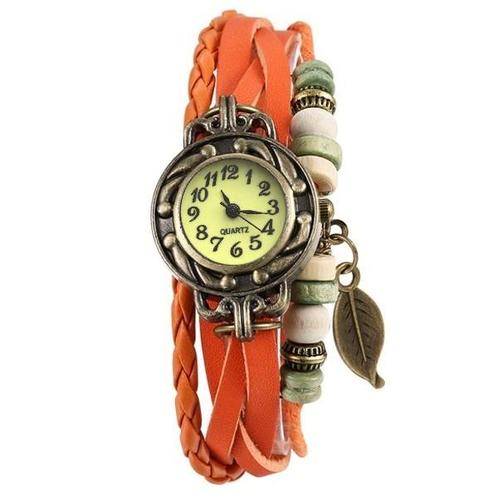Fako® - Armband Horloge - Blad - Oranje, Sieraden, Tassen en Uiterlijk, Horloges | Dames, Verzenden