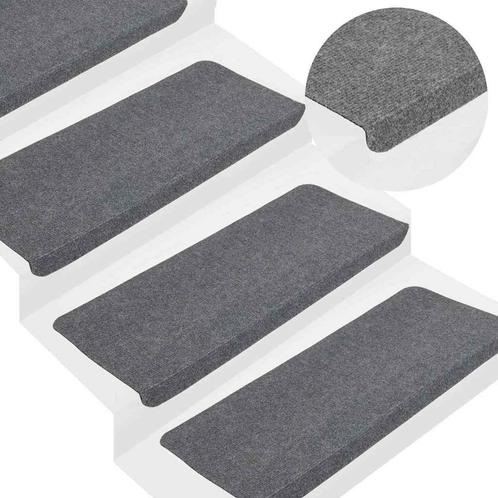 vidaXL Trapmatten zelfklevend 15 st 65x24,5x3,5 cm grijs, Doe-het-zelf en Verbouw, Ladders en Trappen, Nieuw, Verzenden