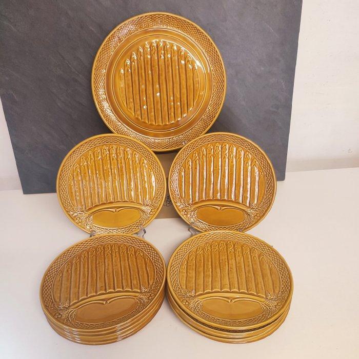 Tafelservies (13) - Barbotine die een bos asperges en, Antiek en Kunst, Antiek | Meubels | Tafels