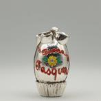 Uovo di Pasqua rivestito in argento 800 fiorentino e smalti, Antiek en Kunst, Antiek | Goud en Zilver