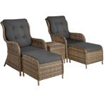 Wicker loungeset Benissa 2+2 met aluminium frame - natuur, Tuin en Terras, Tuinsets en Loungesets, Verzenden, Nieuw