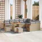 vidaXL 12-delige Tuinbankenset met kussens poly rattan, Tuin en Terras, Verzenden, Nieuw, Wicker