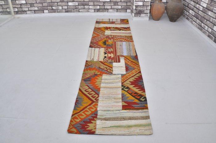 Uniek ontwerp Kilim-loper - Vloerkleed - 301 cm - 70 cm, Huis en Inrichting, Stoffering | Tapijten en Kleden