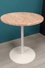 Bijzettafel - Staal, Roze Marmer