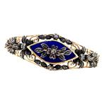 Gouden vintage bangle met roosdiamant en emaille 14 krt/925, Sieraden, Tassen en Uiterlijk, Armbanden, Ophalen of Verzenden, Nieuw
