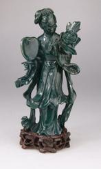 Chinese Carved Stone Pierre Dure Lady Kwanyin Statue Chine