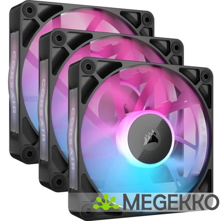 Corsair iCUE LINK RX120 RGB 120mm PWM Fan Starter Kit Black, Computers en Software, Computerkoelers, Nieuw, Verzenden