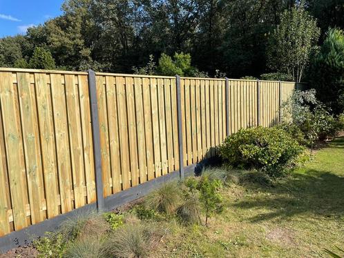 Hout/Beton schutting | Grenen 21 planken | €110 per meter!, Tuin en Terras, Schuttingen, 1 tot 2 meter, Nieuw, Hout