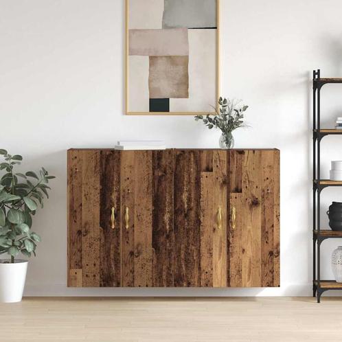 vidaXL Wandgemonteerde Kasten 2 pcs Oud hout 69.5 x 34 x 90, Huis en Inrichting, Kasten | Buffetkasten, Nieuw, Minder dan 50 cm