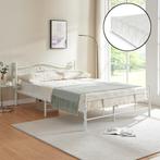 Metalen bedframe Florenz incl. matras 160x200 cm wit, Huis en Inrichting, Slaapkamer | Bedden, Verzenden, Nieuw