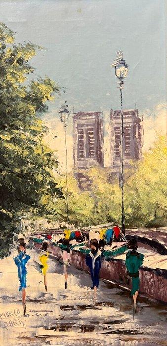 Europese school (XX) - Parisian Riverside Market, Antiek en Kunst, Kunst | Schilderijen | Klassiek