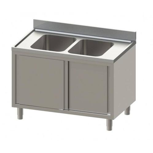 RVS Spoeltafel met Onderkast | Spoelbak Midden | 200x70x9..., Zakelijke goederen, Horeca | Meubilair en Inrichting, Verzenden