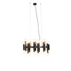 Art deco hanglamp zwart 24-lichts - Tubi, Nieuw, Overige materialen, Art Deco, 75 cm of meer