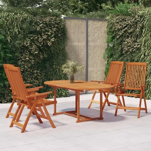 vidaXL 5-delige Tuinset massief eucalyptushout, Tuin en Terras, Tuinsets en Loungesets, Tuinset, Nieuw, 4 zitplaatsen, Hout, Verzenden