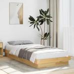 vidaXL Bedframe zonder matras 90x200 cm massief hout eiken, Huis en Inrichting, Slaapkamer | Bedden, 90 cm, Eenpersoons, Bruin