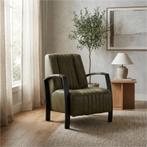 Leren fauteuil Glamour - Granada Moss (olijf/groen), Huis en Inrichting, Fauteuils, Nieuw, Ophalen of Verzenden, 50 tot 75 cm