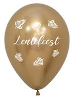Ballonnen Lentefeest Palms Reflex Gold 30cm 25st, Nieuw, Verzenden