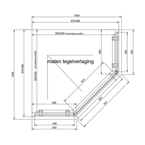 Aanbieding: Douchecabine Van Rijn ST05 Vijfhoek Met, Doe-het-zelf en Verbouw, Sanitair, Ophalen of Verzenden