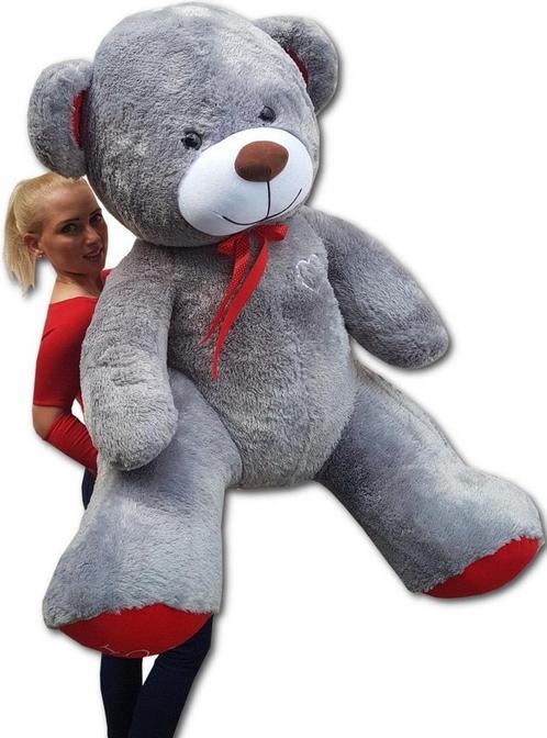 Grote knuffelbeer - I love you - Zacht - Grijs, Kinderen en Baby's, Speelgoed | Knuffels en Pluche, Nieuw, Ophalen of Verzenden