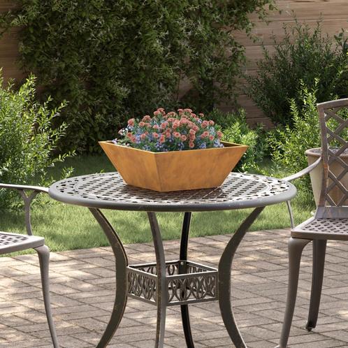 vidaXL Tuin Kom Plantenbak 40x40x15 cm - Weervast Staal, Tuin en Terras, Bloembakken en Plantenbakken, Minder dan 60 cm, Nieuw