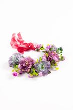 Grote Bloemenkrans Paars Bloemen Haarband Diadeem Fairy Elf, Kleding | Dames, Nieuw, Carnaval, Ophalen of Verzenden, Accessoires