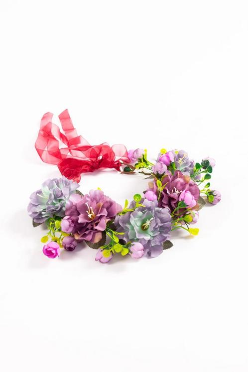 Grote Bloemenkrans Paars Bloemen Haarband Diadeem Fairy Elf, Kleding | Dames, Carnavalskleding en Feestkleding, Accessoires, Nieuw