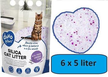 Duvo+ Premium silica - kattenbakvulling - lavendel 6 x 5L beschikbaar voor biedingen