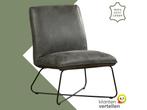 Leren fauteuil Less - Kenia Antracite (grijs), Industrieel, Modern, Scandinavisch, Nieuw, Ophalen of Verzenden, 50 tot 75 cm