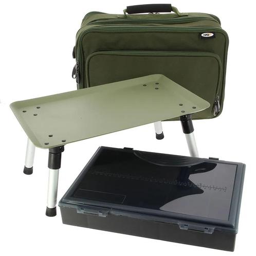 NGT Box Case System met tacklebox en ingebouwde bivvytafel, Watersport en Boten, Hengelsport | Algemeen, Overige typen, Nieuw