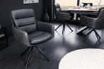 Draaibare designstoel BIG GEORGE Zwart Antraciet Echt, Huis en Inrichting, Stoelen, Ophalen of Verzenden, Nieuw