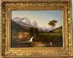 Continental School. (XIX) - Alpine landscape with water, Antiek en Kunst
