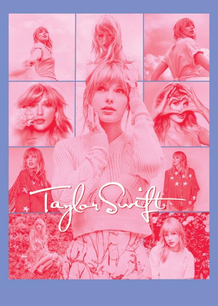 Posters - Poster Swift, Taylor - Blauw/Roze, Verzamelen, Muziek, Artiesten en Beroemdheden, Zo goed als nieuw, Verzenden