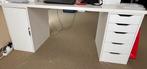 Wit bureau met kastje en ladekastje - SPIJKENISSE, Huis en Inrichting, Ophalen, Gebruikt, Bureau