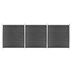 vidaXL Schuttingpanelenset 526x186 cm HKC zwart, Verzenden, Nieuw, Kunststof, 1 tot 2 meter