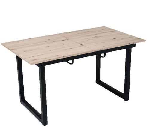 Uitschuifbare Eettafel 140–180 cm – Hout en Staal Design, Huis en Inrichting, Tafels | Eettafels, Nieuw, Verzenden