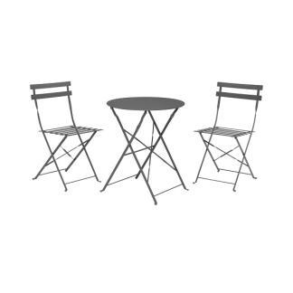 Bistroset | Gardalux | 3-delig (Inklapbaar, Antraciet), Tuin en Terras, Tuinsets en Loungesets, Nieuw, Verzenden