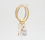 Oorbellen - 18 karaat Geel goud Diamant (Natuurlijk) - Parel, Sieraden, Tassen en Uiterlijk, Oorbellen, Nieuw
