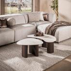 Salontafel Set Travertin - Nieuw - Organisch - Japandi, 50 tot 100 cm, Verzenden, Nieuw, 50 tot 100 cm