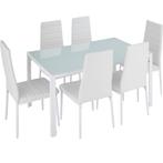 Eettafelset Brandenburg tafel en 6 stoelen - wit/wit, Nieuw, Verzenden