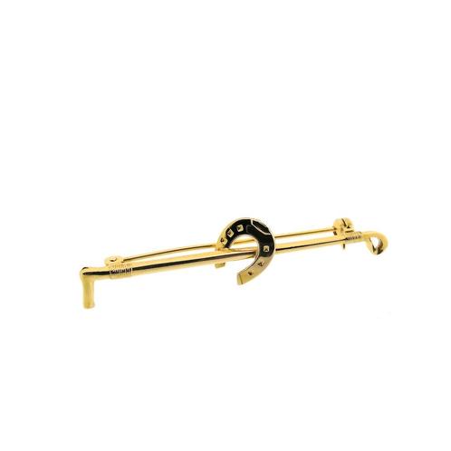 Gouden broche van een hoefijzer (vintage, veer broche, veer), Sieraden, Tassen en Uiterlijk, Broches, Overige kleuren, Gebruikt