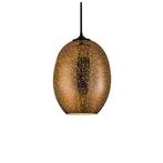 LED Hanglamp 3D - Quanta - Ovaal - Koper Glas - E27, Huis en Inrichting, Lampen | Hanglampen, Ophalen of Verzenden, Nieuw, Glas