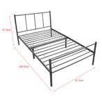 Metalen bedframe Hercules incl. bedbodem 90x200 cm donkergri, Verzenden, Nieuw